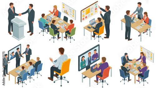 Diverse group of professionals presenting ideas in a collaborative meeting setting