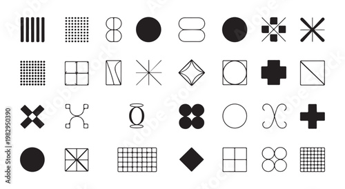 Camera aperture icon set showing multiple iris diaphragm positions for photography and optical lens.