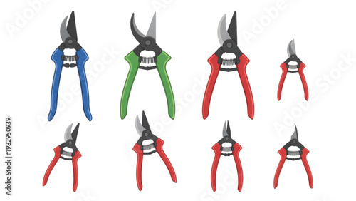 Assorted colorful pliers displayed in a variety of styles and sizes