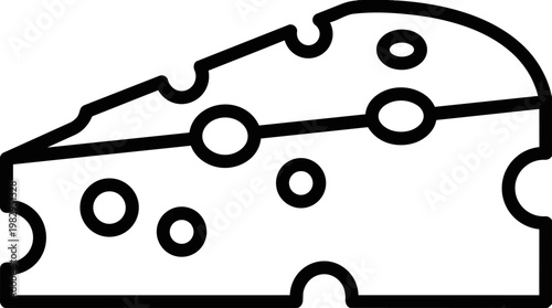 Cheese wedge slice with holes illustration.