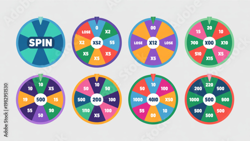 Colorful pie charts representing diverse data distribution and segments