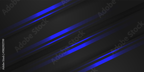 Futuristic abstract background featuring blue neon streaks on dark surface. Clean gradient composition ideal for technology, business, and creative projects.
