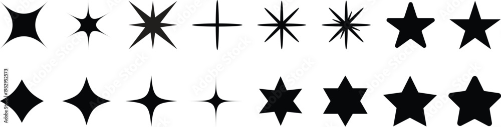 Fototapeta premium Star icon, star vector, star symbol, stars silhouette. 