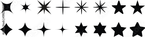 Star icon, star vector, star symbol, stars silhouette. 
