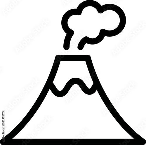 Volcano Eruption Illustration With Smoke Plume.