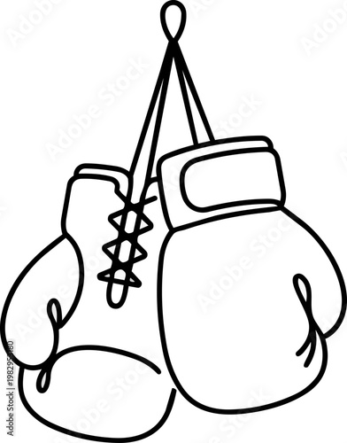 Boxing Gloves Hanging from Ceiling in Gym Studio.