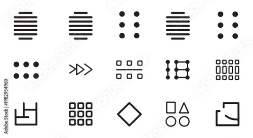 Outline icons for photography and videography including cameras lenses tripods and film reels.