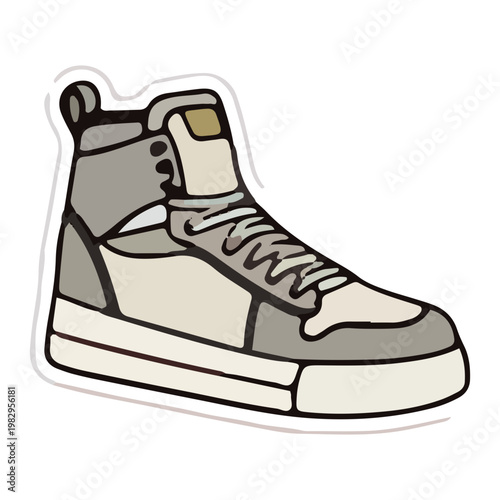 Stylish High Top Sneaker Illustration