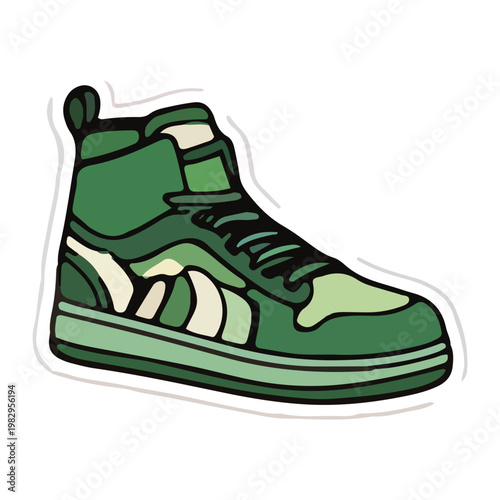 Green High Top Sneaker Sticker