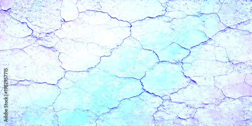 Bild auf Leinwand Ancient aged blue paint on a cracked grunge wall creates a rough vintage stone t