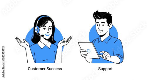 Customer Success and Support Team - Diverse Professionals Helping Clients with Technology and Service