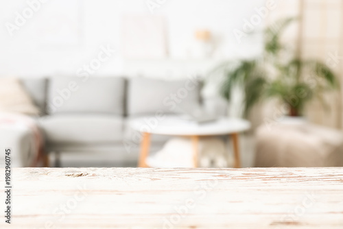 Empty white wooden table ag...