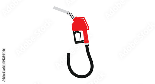 Red Fueling Nozzle with Black Hose
