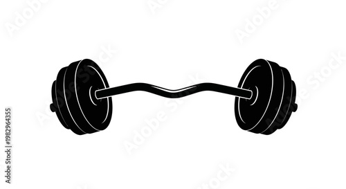 Curved Barbell Silhouette - Strength Training Equipment for Fitness