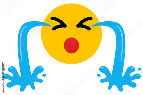 滝のような涙を流す大泣き顔アイコン