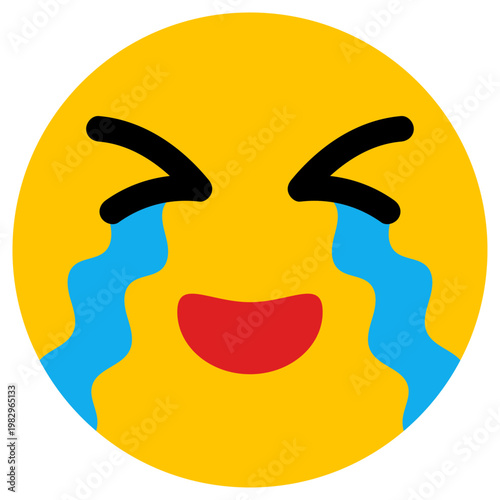 涙を流しながら笑う顔アイコン