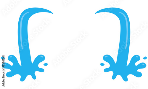 大泣きの時の涙のイラスト素材