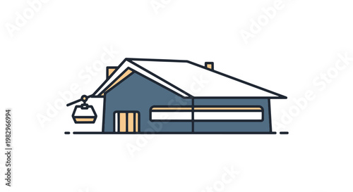 Lodge Line art vector set abstract colorful shapes