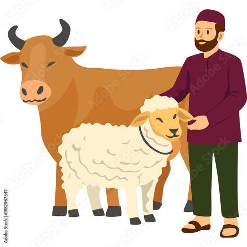 Eid al-Adha Celebration Illustration