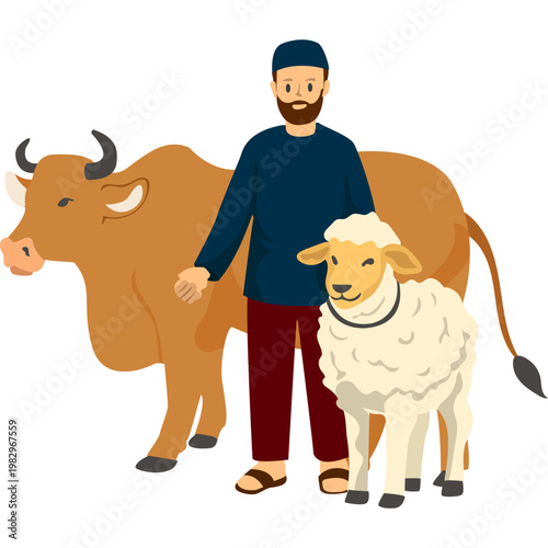 Eid al-Adha Celebration Illustration