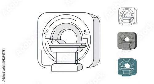 MRI Scanner Machine Medical Diagnostic Equipment Illustration