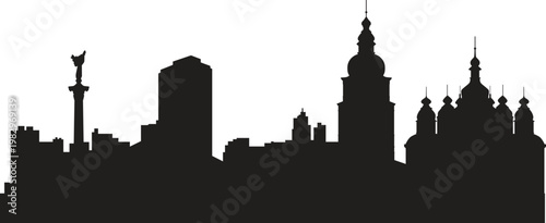 Kyiv city skyline prepared in vector