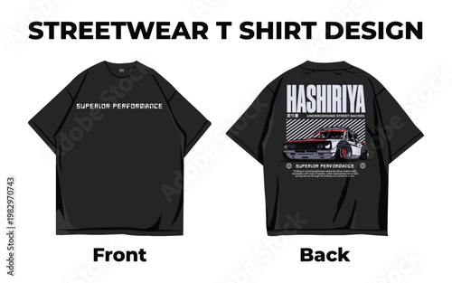Car urban streetwear t shirt design