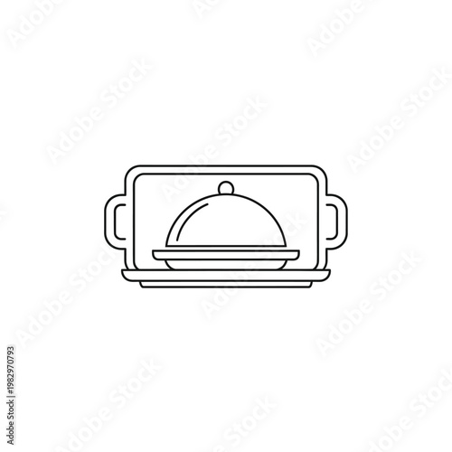 Serving dish with lid line icon.