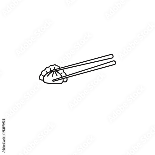 Black and white line drawing sushi.