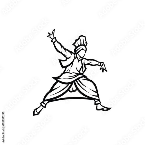 A whirling dervish in a dynamic dance pose with arms outstretched and eyes closed in ecstasy