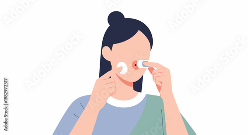 Woman Applying Eye Cream Skincare Routine.