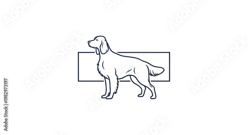 Elegant dog illustration, silhouette, clean lines, minimalist logo concept