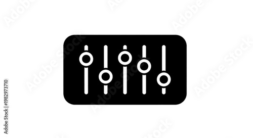 Vector illustration of equalizer icon, sound mixer control panel, audio settings adjustment vector illustration on a transparent background