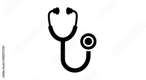 Vector illustration of stethoscope icon, medical diagnostic tool symbol for healthcare and doctor checkup on a transparent background