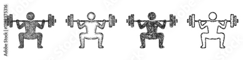 Sketch squat icon design set