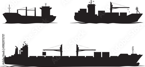 Black and white line of industrial factory buildings with smokestacks emitting smoke line factory