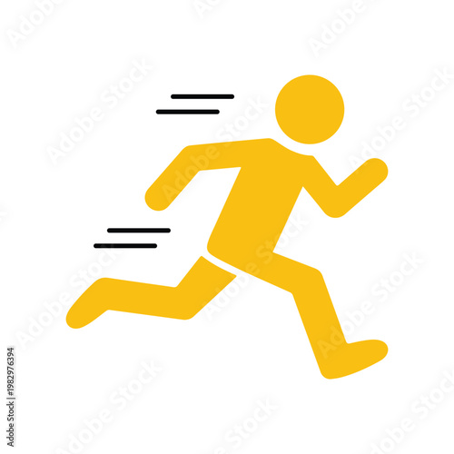 Yellow fast-running person icon