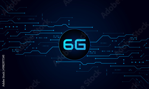 concept of technology 6G mobile network , New generation telecommunication, high-speed mobile Internet,	
