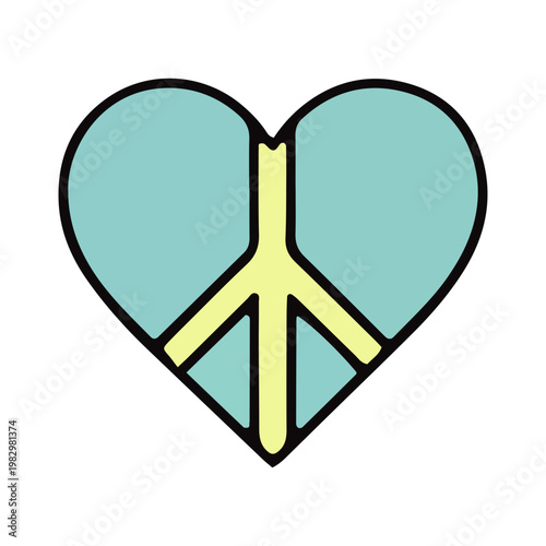 Peace Heart Symbol Vector Illustration