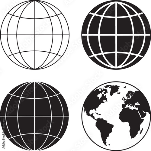 Black and white map with latitude and longitude lines, minimalist latitude longitude geographic