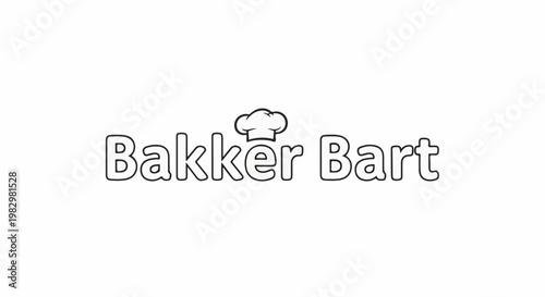 A chef's hat rests atop the bold, outline-style text "Bakker Bart.