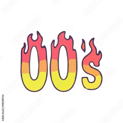 Retro Y2K Flaming 00s Graphic