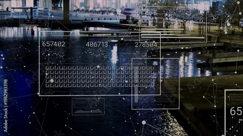 Live data driving overlay animating over pier for monitoring, updating grid, not touching figures