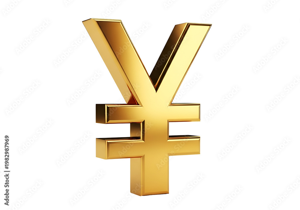 Fototapeta premium A shiny golden symbol representing the japanese yen currency