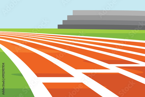 Running Track Outline Colorful Vibrant Simple Flat Vector
