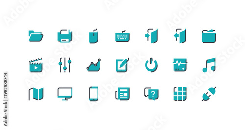 Iconoe 21 unique User interface icon set with business related icons