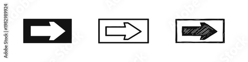 Valokuva Directional Right Arrow Exit Sign Icon Set