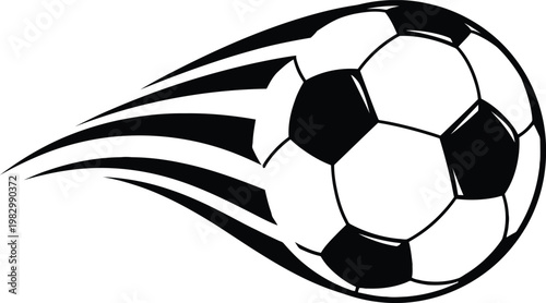 Dynamic soccer ball illustration isolated on transparent background speed and sport concept