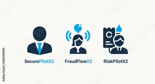 Icons representing security fraud prevention risk management solutions with security management prevention protection analysis business technology computer software illustration cybersecurit