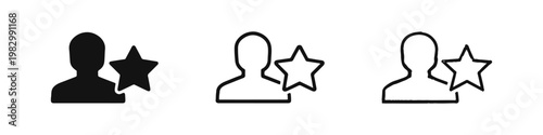 Favorite user and star rating recommendation system icons